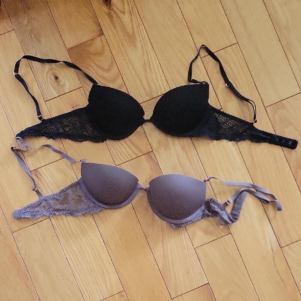 Two old collection CK air push-up bras, 32B, EUC